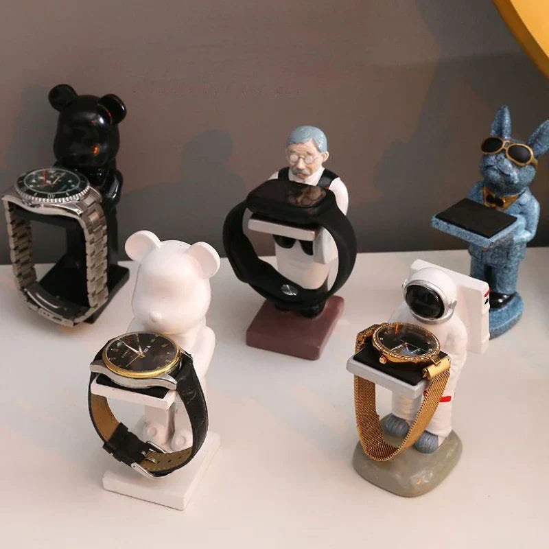 DecorBites™ Bear Statue Watch Rack: Smart Watch Display & Storage Stand