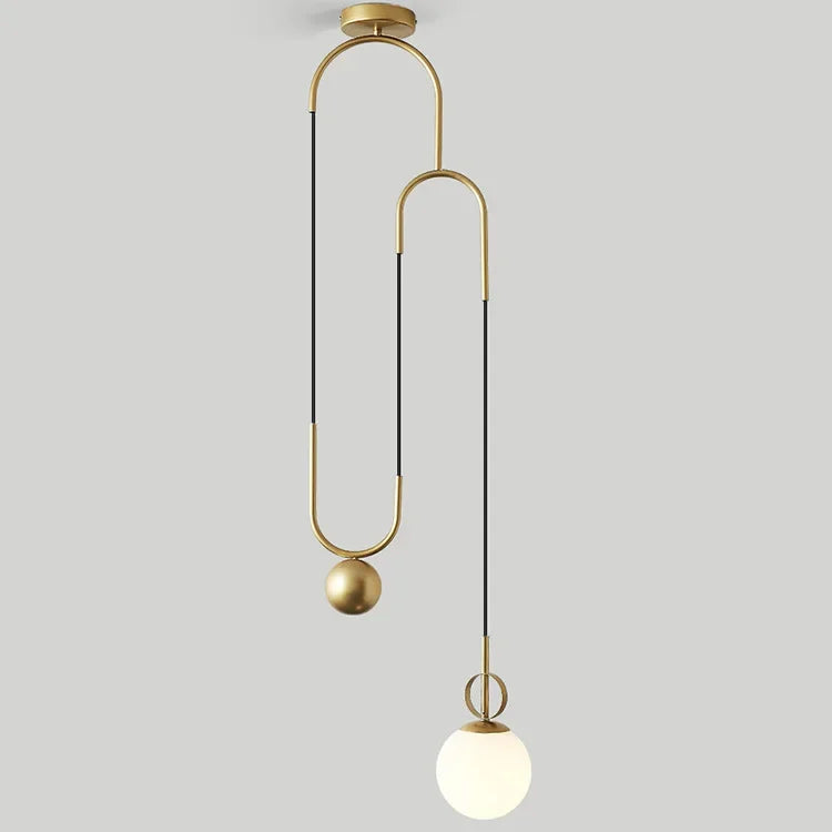 DecorBites™ Glass Ball Pulley Pendant Light: Modern Indoor Hanging Lamp for Living Room & Bedroom
