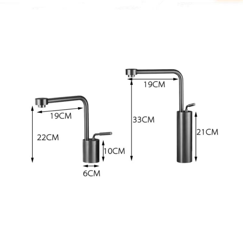 DecorBites™ Brushed Gold Kitchen and Bathroom Faucet Swivel Sink Water Crane, Hot Cold Basin Faucet