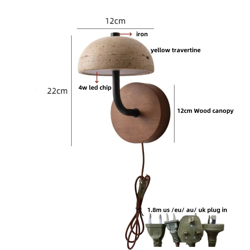 DecorBites™ Copper LED Wall Light Fixture Nordic Modern Plug In Bedside Lamp
