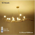 DecorBites™ Bird Nest LED Chandelier: Retro Iron Branch Pendant Lighting for Dining Room