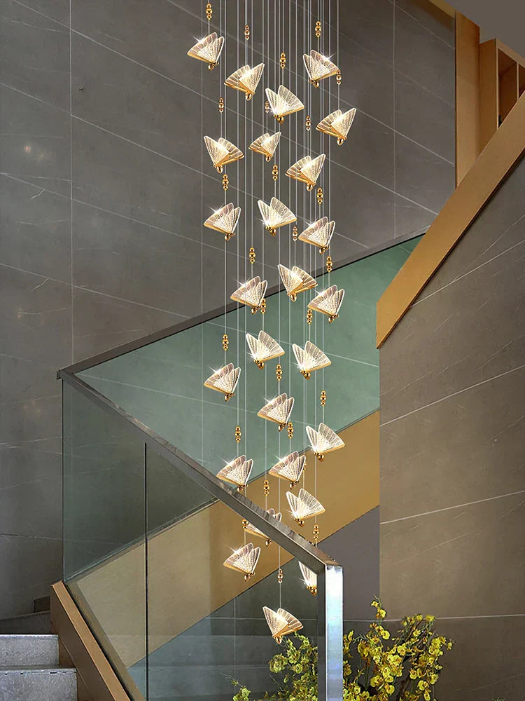 DecorBites™ Butterfly Acrylic Chandelier Modern Ceiling Light Pendant Lamp for Living Room