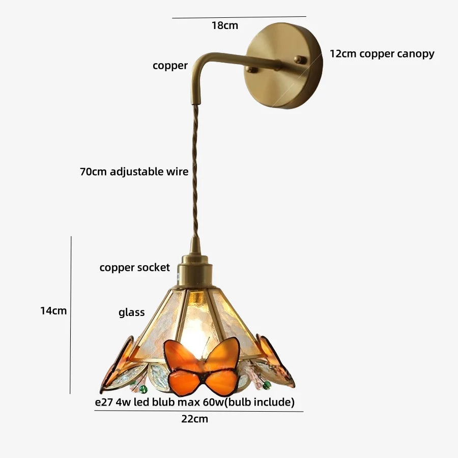 DecorBites™ Butterfly Glass LED Wall Lights - Modern Nordic Style Bedside Lamp