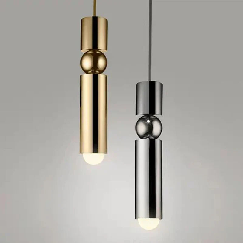 DecorBites™ Black Gold LED Tube Glass Chandelier for Home & Shop Decoration