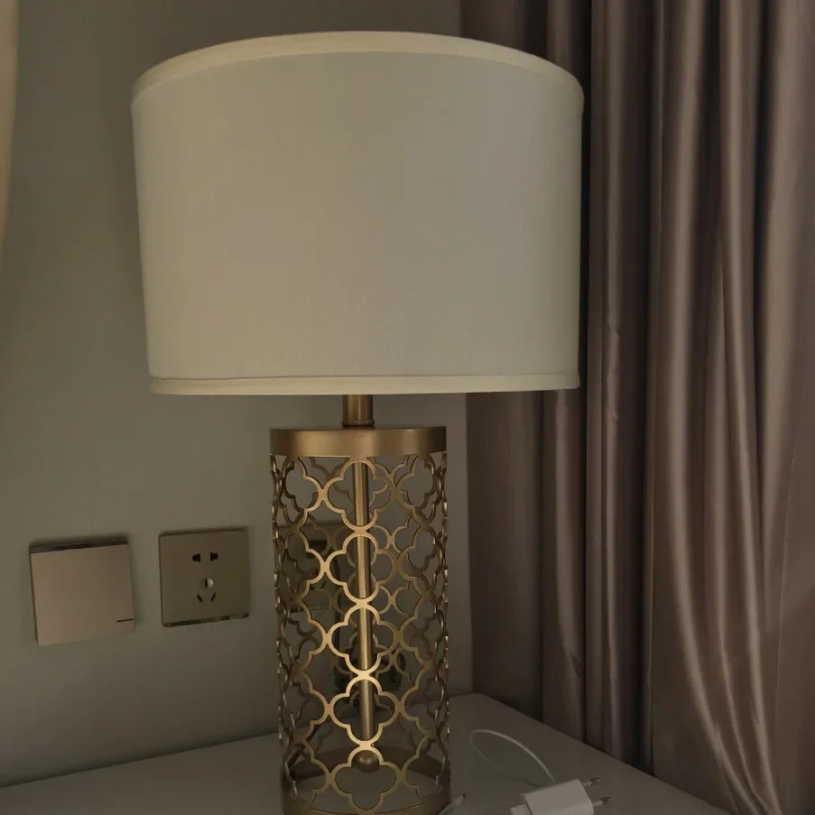 DecorBites™ Gold Bird Cage Iron Desk Lamp: Minimalist European Iron Art Grid Table Light