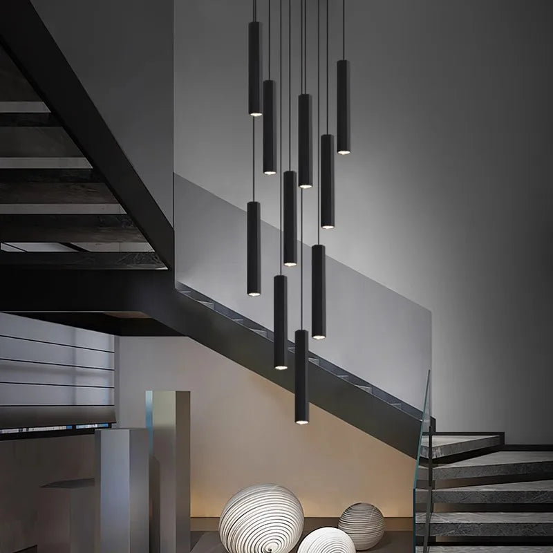 DecorBites™ Crystal Chandelier Stair Pendant Lamp Living Room Lights Interior Lighting