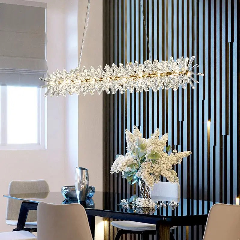 DecorBites™ Crystal Chandelier Flower Luxury Round Rings Hang Lamp for Indoor Spaces