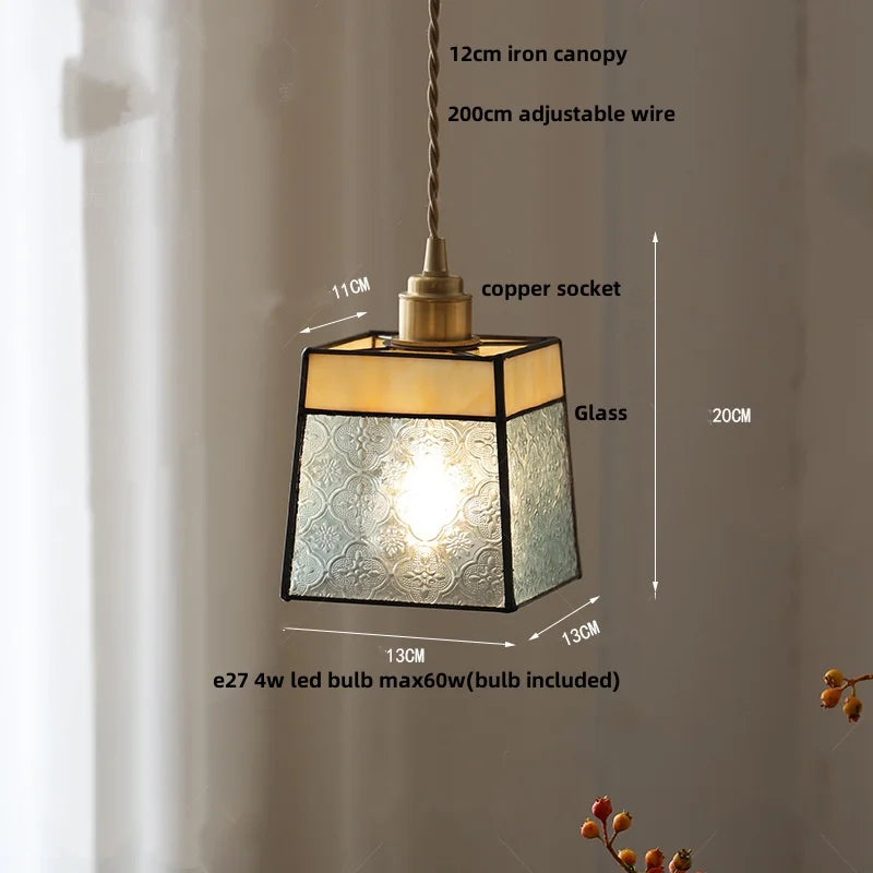 DecorBites™ Copper Glass LED Pendant Lamp, Modern Nordic Hanging Light