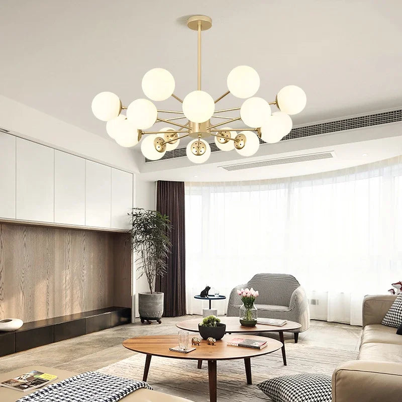 DecorBites™ Glass Ball Pendant Lights Modern Nordic Chandelier LED Living Room Decor