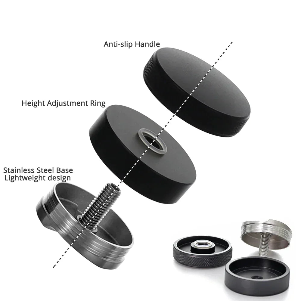 DecorBites™ Espresso Distribution Tool 58mm Palm Tamper Adjustable Slopes