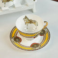 DecorBites™ Bone Porcelain Coffee Mug Cup Saucer Set for Dining Table Tea Fruits Juice