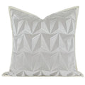DecorBites™ Conical Geometric Embroidery Cut Velvet Pillow Cover Silver Luxe Square Cushion