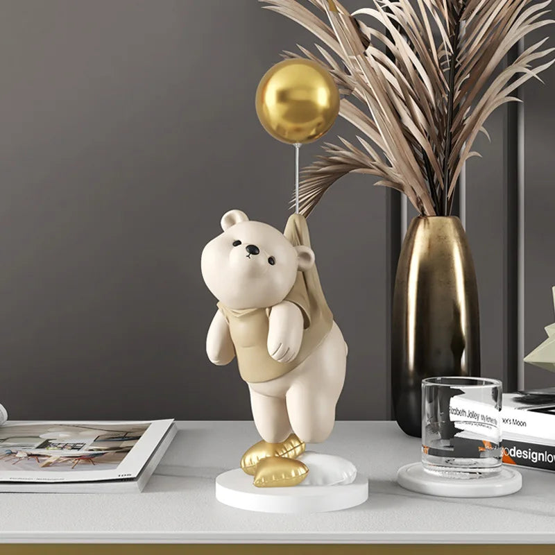 DecorBites™ Balloon Polar Bear Resin Ornaments: Home Decor Craft, Office Desk Figurine sculpt