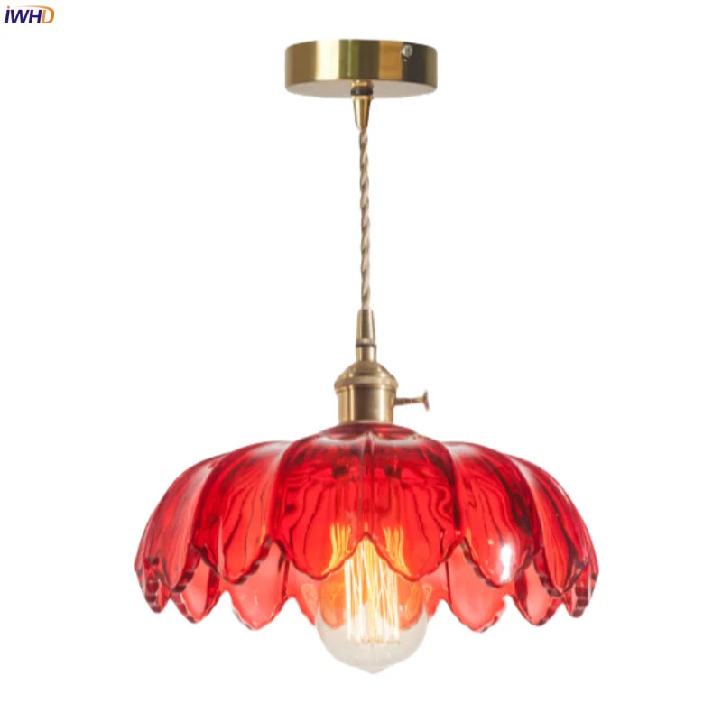 DecorBites™ Brass Glass LED Pendant Lamp for Cafe Bar Restaurant Bedroom Loft