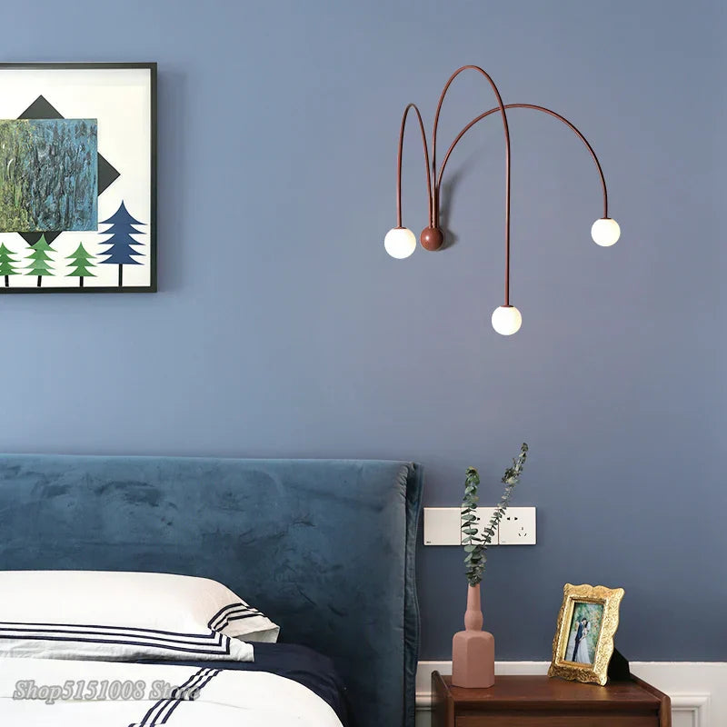 DecorBites™ Branch Glass Iron Wall Lamps: Modern Living Room Bedroom Lighting Sconce