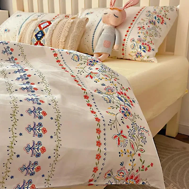 DecorBites™ Boho Cotton Printed Bedding Set | Super Soft Bed Sets for Single Double Size
