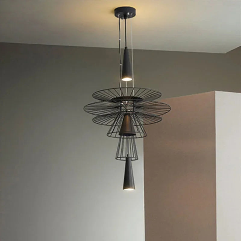 DecorBites™ Iron Art Dinning Room Pendant Light in Black/Gold - Modern Nordic LED Fixture