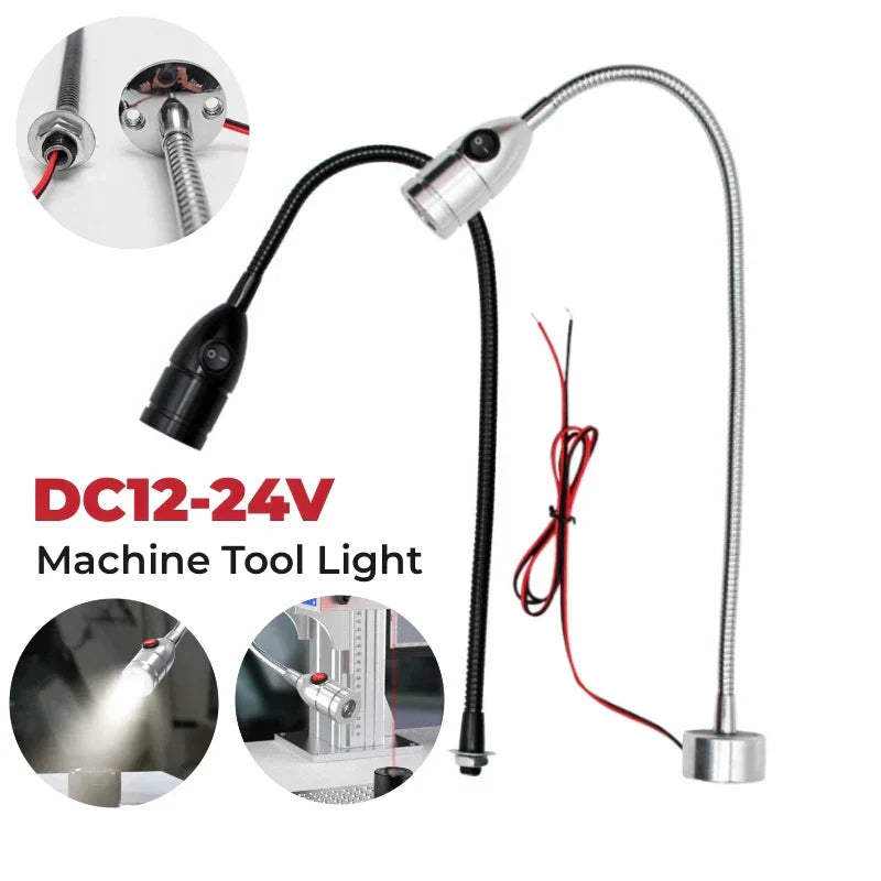 DecorBites™ LED Gooseneck Work Light 3W Industrial Hose Lamp with Switch