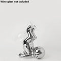 DecorBites™ Astronaut Ceramic Wine Rack: Handmade Bar Accessories, Animal Sculpture Figurine