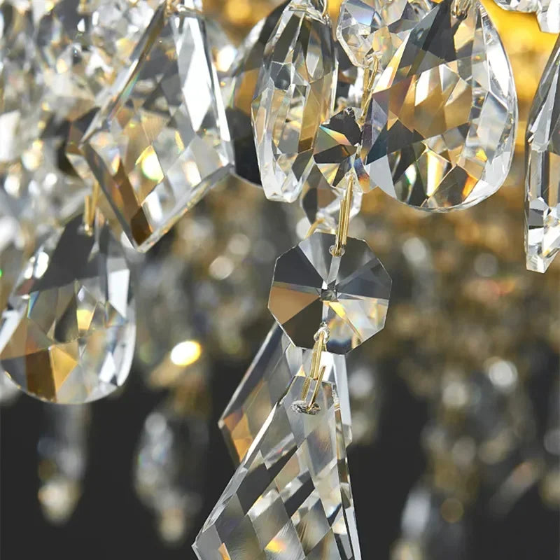DecorBites™ Crystal Chandelier Luxury Pendant Light for Living Dining Room LED Fixture