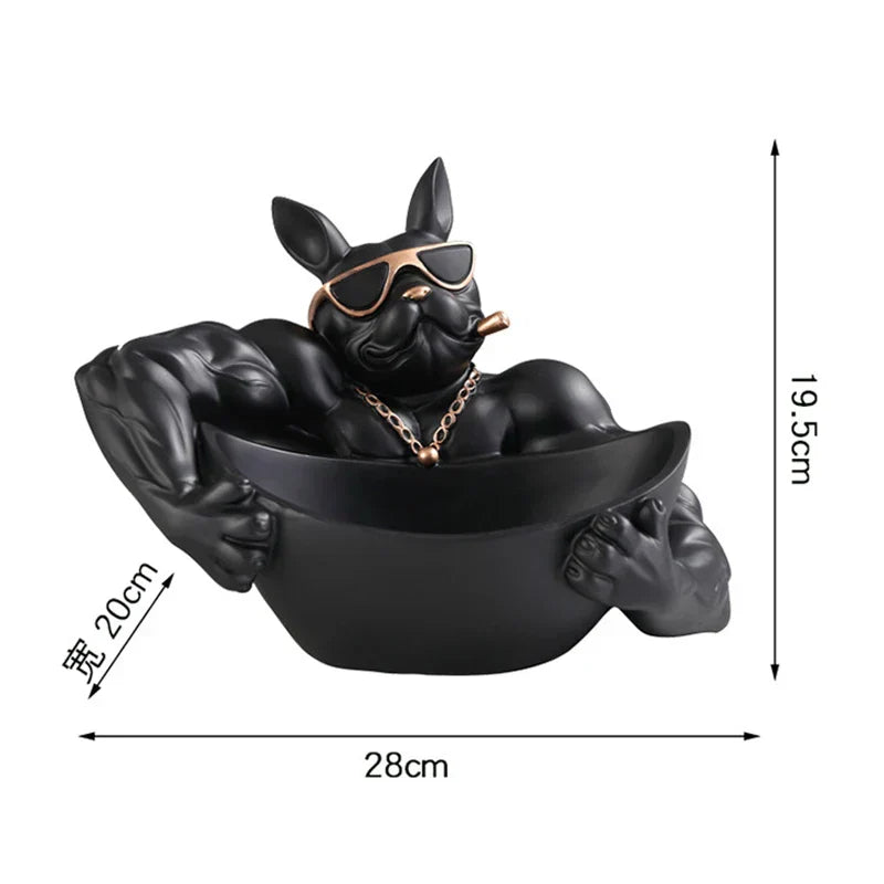 DecorBites™ Bulldog Storage Box: Creative Cool Dog Figurine Resin Craft Sculpture Home Decor Gift