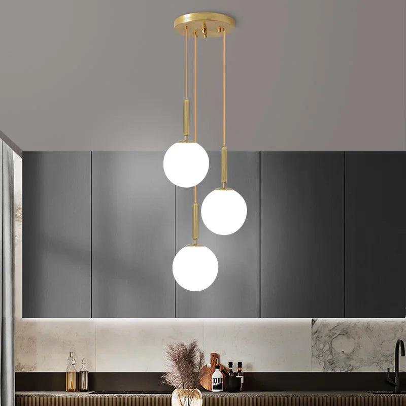 DecorBites™ LED Glass Ball Chandelier for Home Dining Hotel Decor