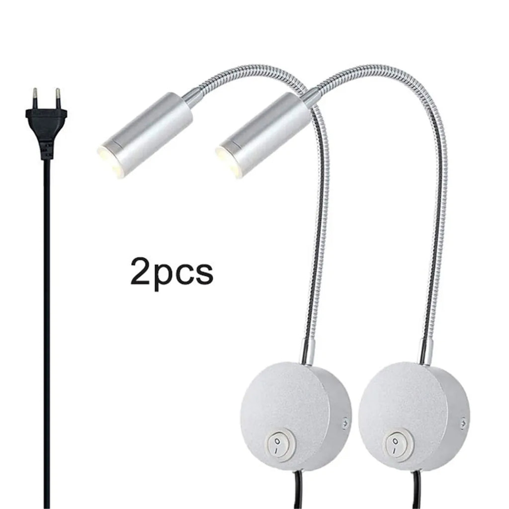DecorBites™ LED Wall Light Reading Lamp 2pcs/Lot 3W 3000K 4000K 6000K Gooseneck Task Lighting