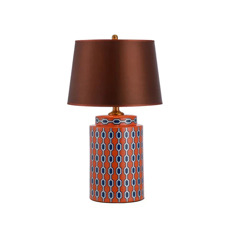 DecorBites™ Blue/Orange Ceramic Table Lamp LED E27 Modern Minimalist Desk Light