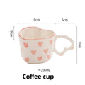 DecorBites™ Love Heart Hand Painted Ceramic Coffee Mug Cute Tea Cup for Home Office