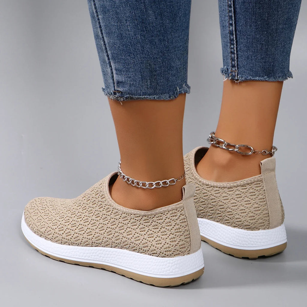 Spring new women's sports shoes, fashionable, breathable, lightweight, non-slip, wear-resistant, casual sports shoes, flat shoes