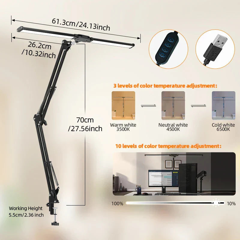 DecorBites™ LED Monitor Desk Lamp USB Stepless Dimming Eye-Care Screen Bar Light