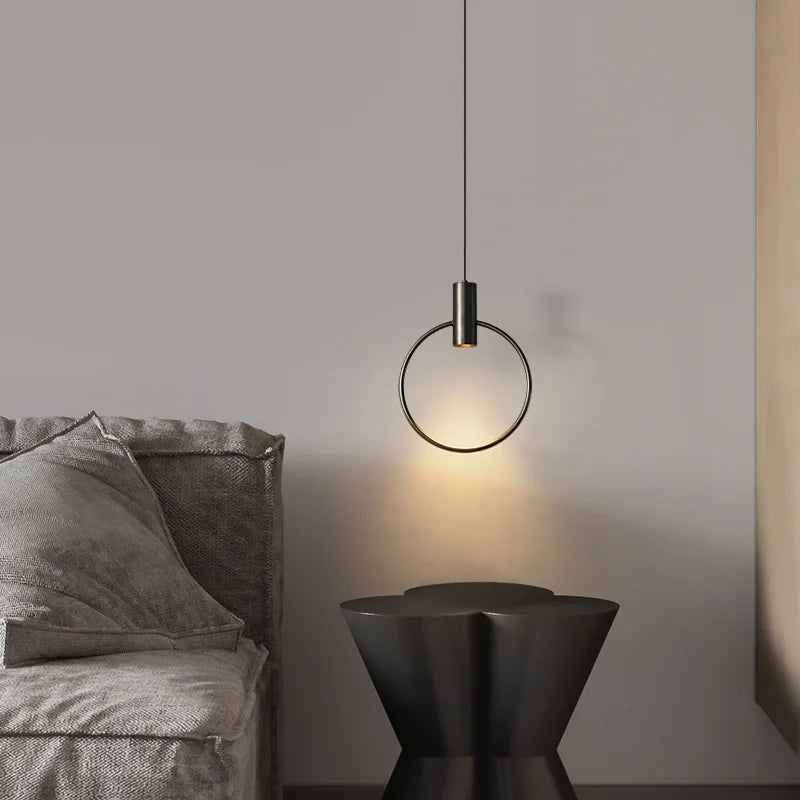 DecorBites™ Brass Ring Chandeliers: Dimmable Lighting Fixtures for Bedroom, Restaurant, Kitchen