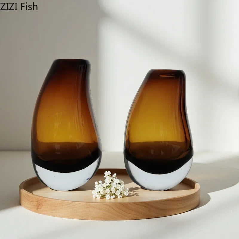 DecorBites™ Double Glass Vase Hydroponic Flower Pot: Desk Decor, Floral Arrangement Aesthetics