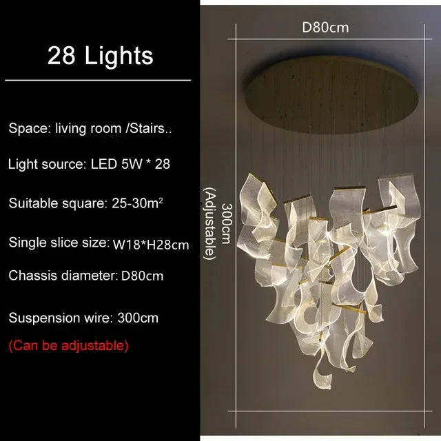 DecorBites™ LED Modern Ceiling Chandelier for Living Room Staircase Restaurant Attic Home