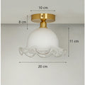 DecorBites™ Antique Glass Ceiling Light: Elegant French Design, Unique Modern Brass Luminaria