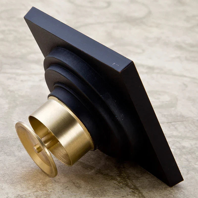 DecorBites™ Black Anti-odor Floor Drain 10x10cm Square Bathroom Shower Hardware