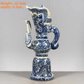 DecorBites™ Blue & White Dragon Pattern Qing Dynasty Qianlong Porcelain Pot