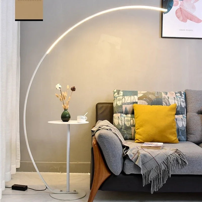 DecorBites™ Arc Shape LED Floor Lamp with Remote Control for Modern Living Room Decor
