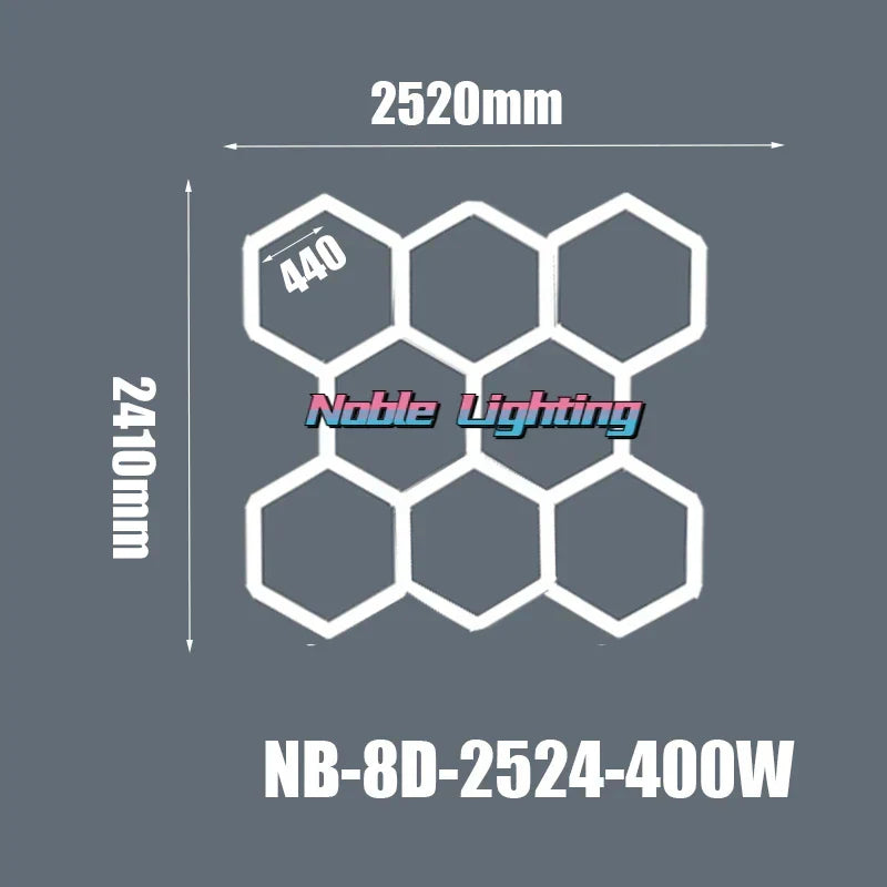 DecorBites™ 6500K LED Hexagrid System for Workshop, Gym, Studio - 2 Year Warranty