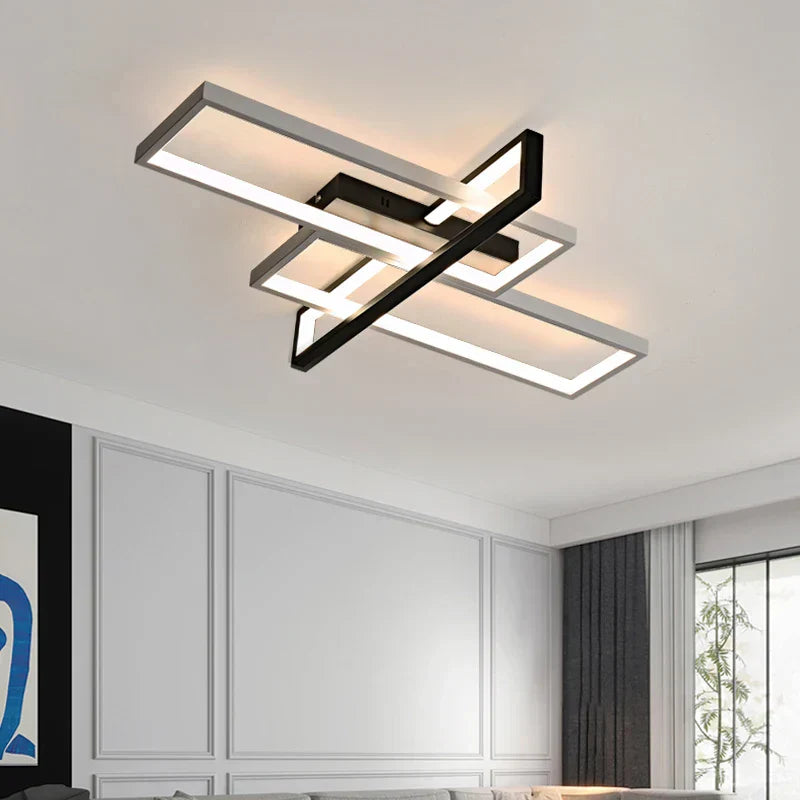 DecorBites™ LED Rectangular Chandelier Art Ceiling Light for Living Room Bedroom