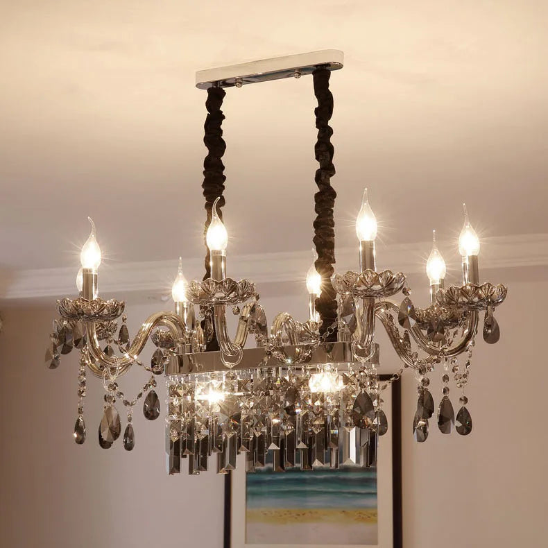 DecorBites™ Crystal Chandelier Pendant Light for Dining Room - Gold/Silver/Cognac/Smoky Gray - Indoor Décor
