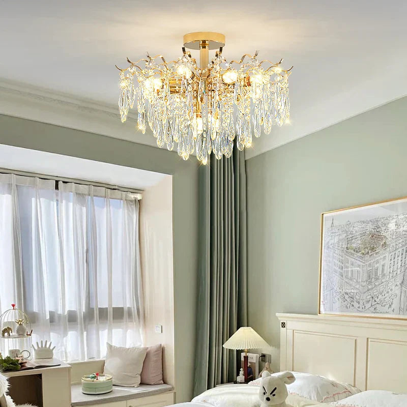 DecorBites™ Crystal Chandelier | Luxury Living Room Light | Creative Elegant Lighting