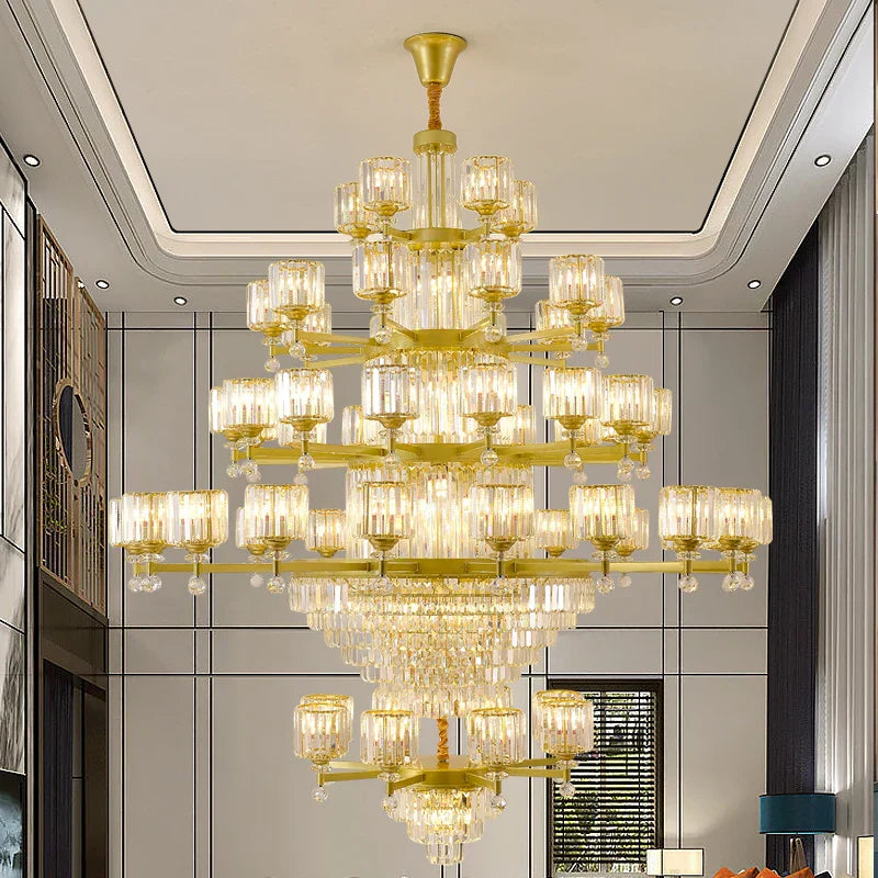 DecorBites™ Crystal Chandelier: Elegant Retro Lighting for Living Room, Bedroom, and Dining Area