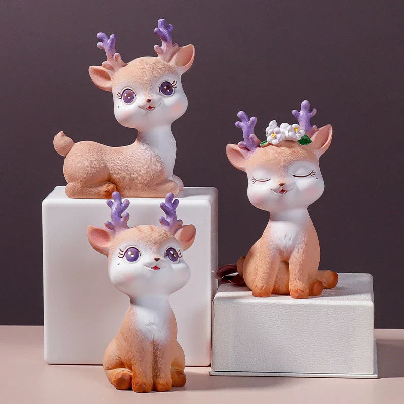 DecorBites™ Cartoon Sika Deer Resin Ornament for Home Decor or Baking