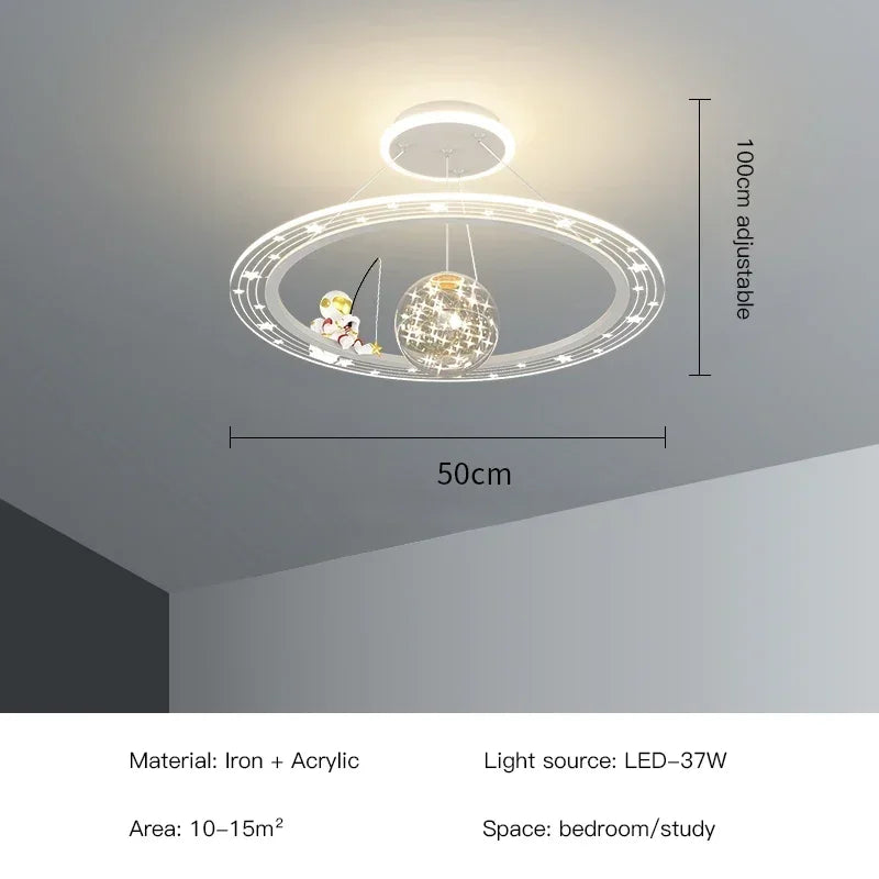 DecorBites™ LED Chandelier for Boy's Room with Remote Control and Modern Design
