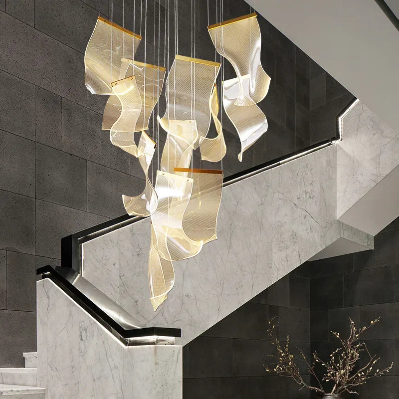 DecorBites™ LED Light Guide Ceiling Chandelier Modern Novelty for Living Room Decor Lighting