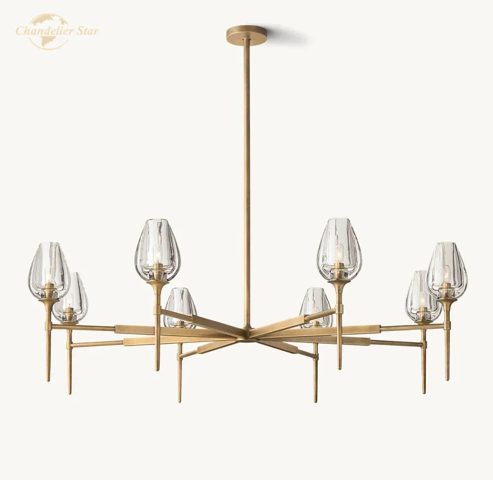 DecorBites™ Crystal Tulip Chandelier Pendant Light Living Room Dining Bedroom Luxury Glass Lighting