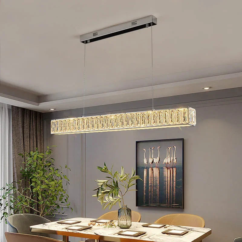 DecorBites™ Crystal Chandelier LED Golden Modern Luxury Ceiling Home Interior Shop