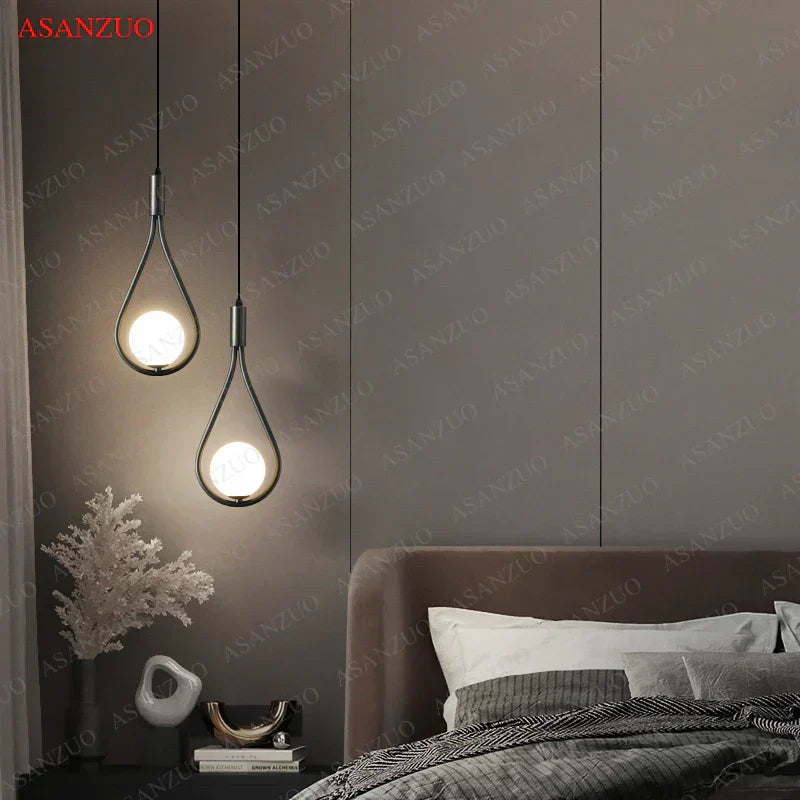 DecorBites™ Glass Ball Brass Pendant Light - Nordic Bedroom Simple Home Decor