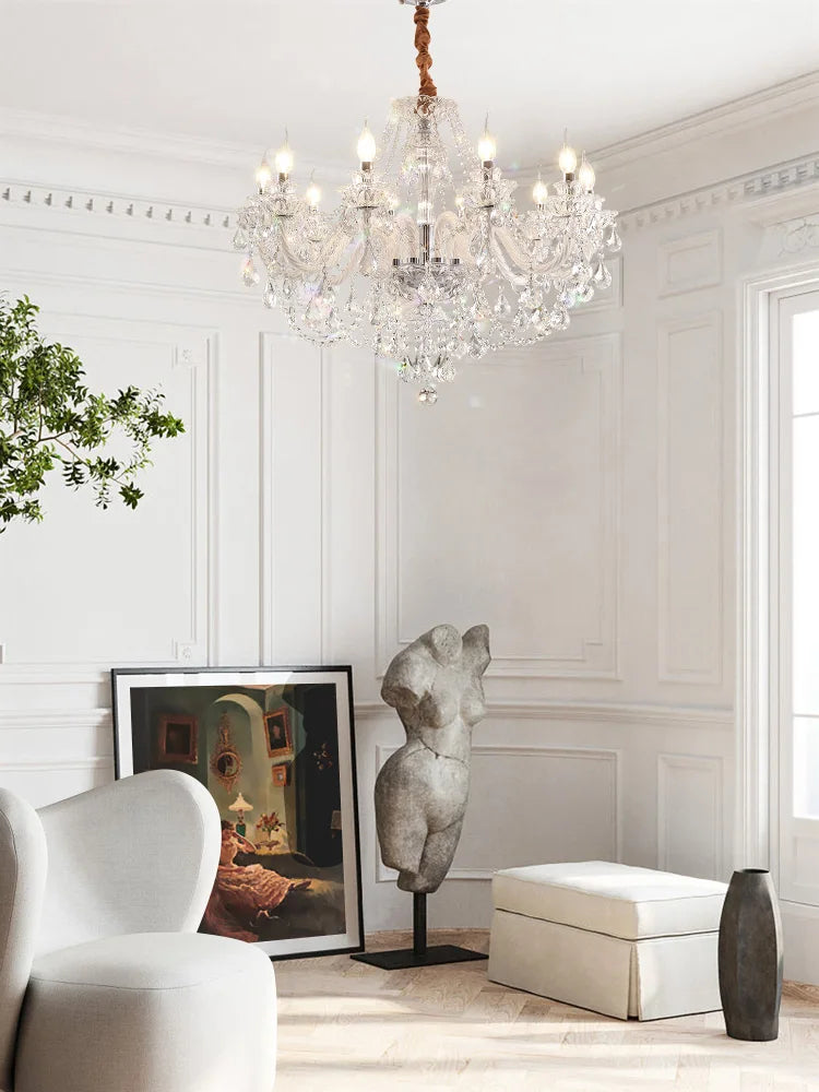 DecorBites™ Crystal Chandelier LED Candle K9 Crystal Lamp for Living Dining Bedroom Shop